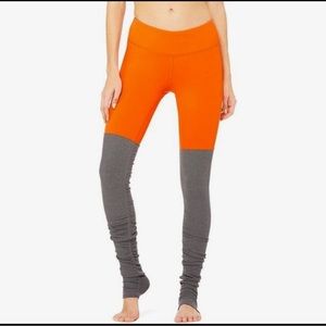 Alo Goddess Leggings Neon Orange Lily/Stormy Heather